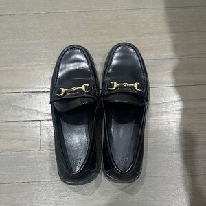 H&M Black Loafers with Gold Detail